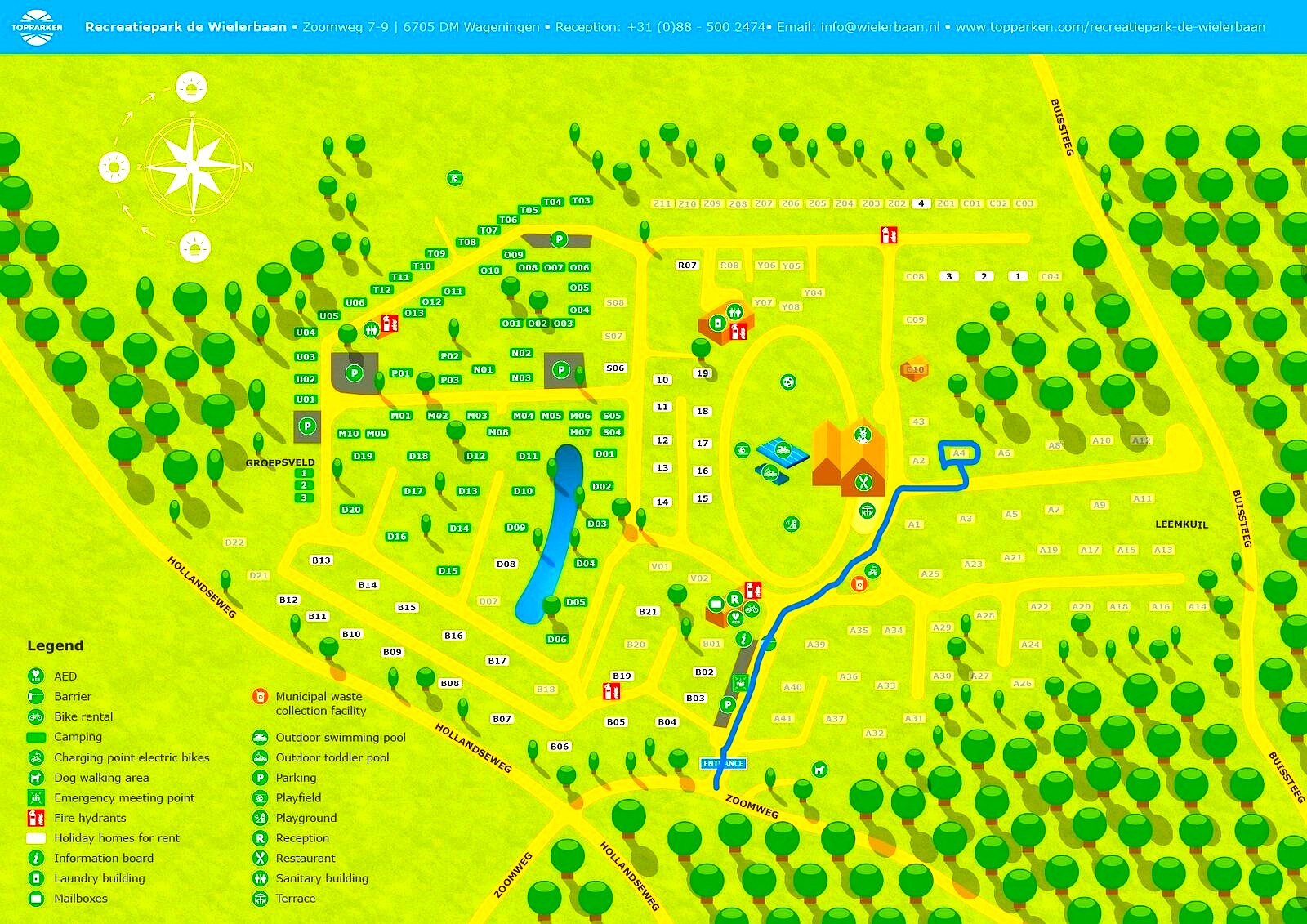 Location of Boshuisje A04 and A06 within Wielerbaan park